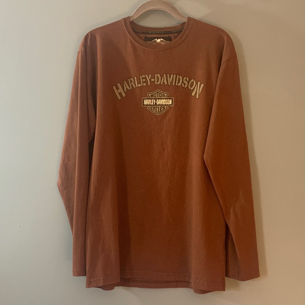 Harley-Davidson Men's Rust Long Sleeve Tee Size Medium